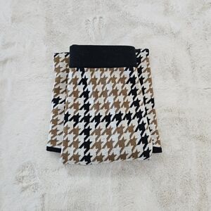 Who What Wear Houndstooth Pencil Skirt in Black, White, and Brown